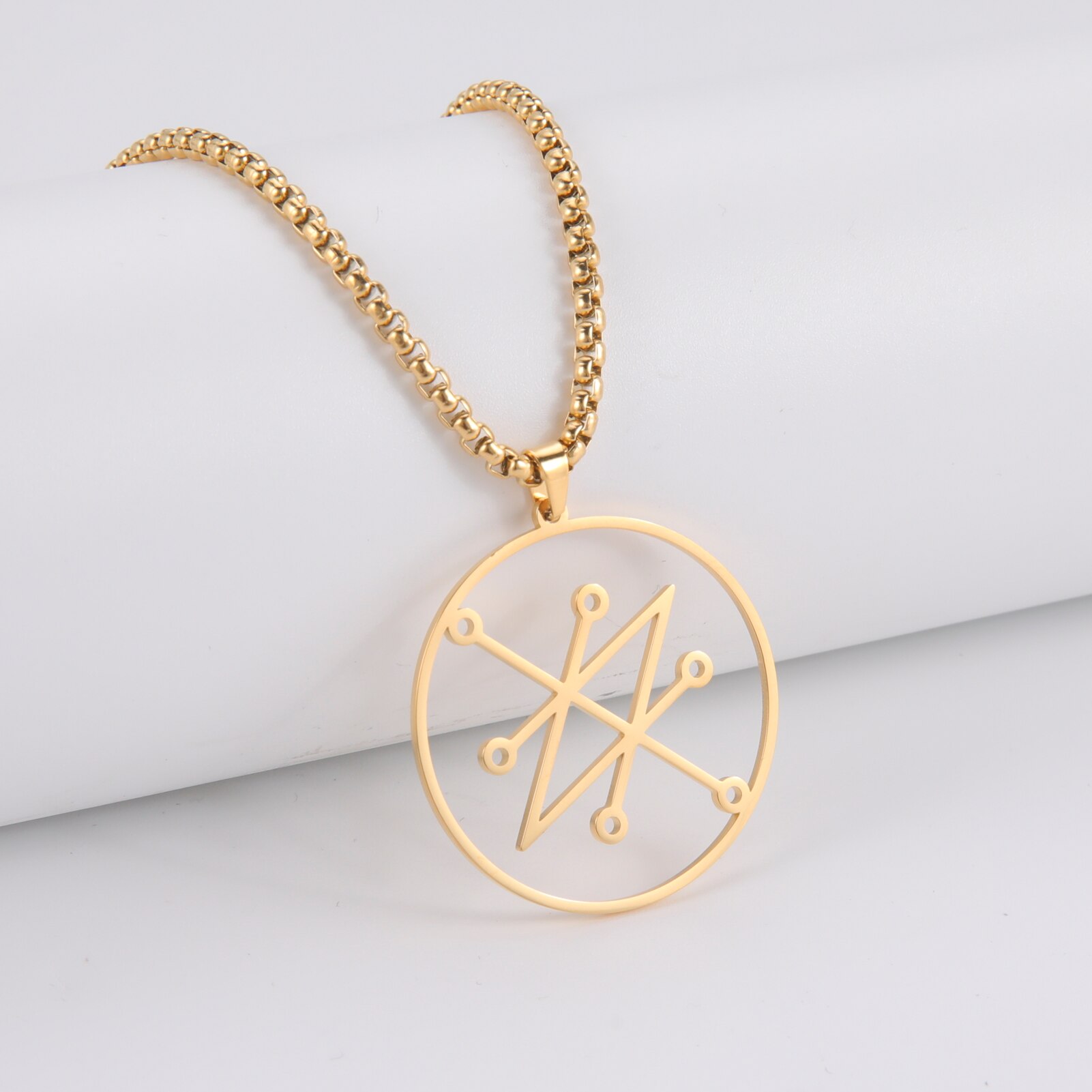 Stainless Steel Lion With King Crown Necklaces Animal Pendant Men's Box Chain Choker Necklace For Women Jewelry Party Men: Rust Red