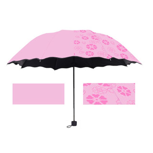Umbrella Anti-UV Umbrella Sunshade Umbrella Magic Flower Dome Courtyard Rainy Day Folding Umbrellas Garden Waterproof Travel: Pink