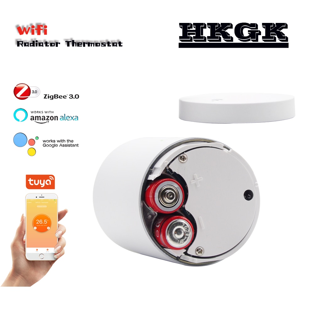 Zigbee smart Thermostatic valve with programmable ，Voice control temperature controller via Alexa