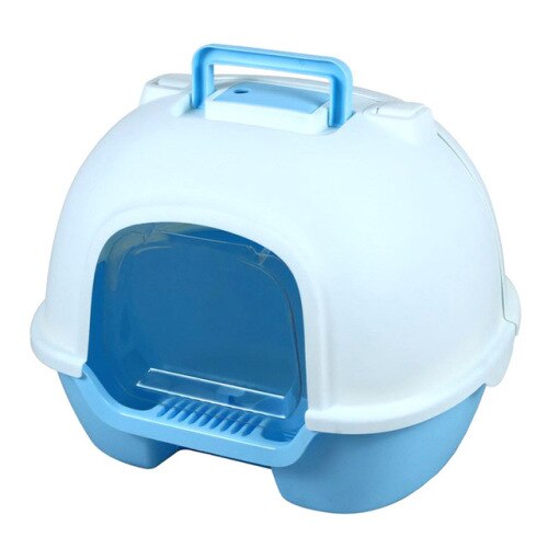 Bassin à litière entièrement fermé pour chat, toilette désodorisante et anti-éclaboussures, tabouret à salade, très Large, fournitures pour chats, WJ112110: BLUE