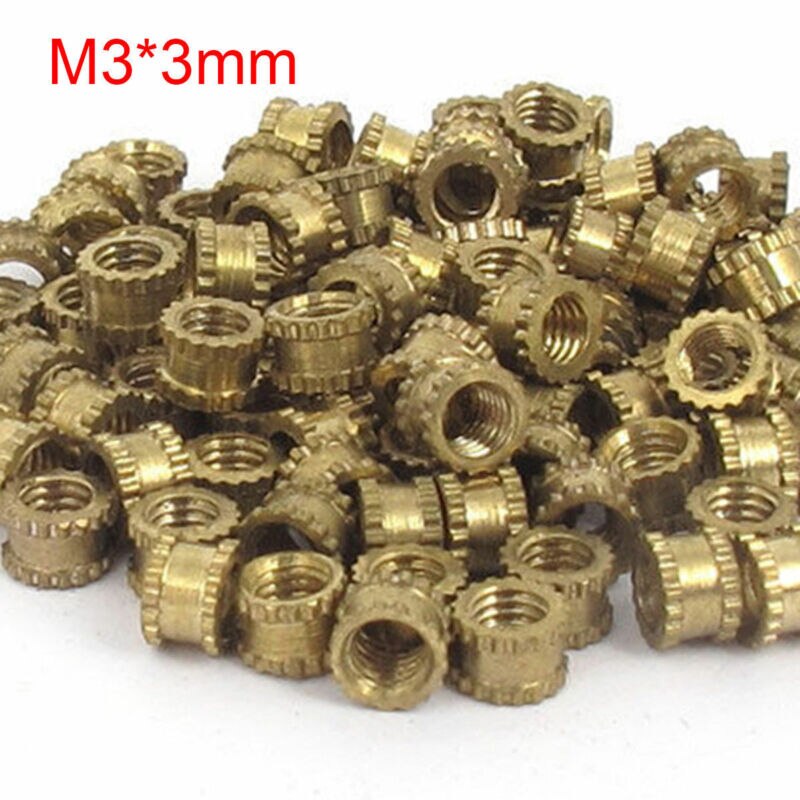 100 stücke 4,2mm M3x3mm Injektion kupfer murmeln Kupfer einsätze Gerändelt murmeln Kupfer blume murmeln