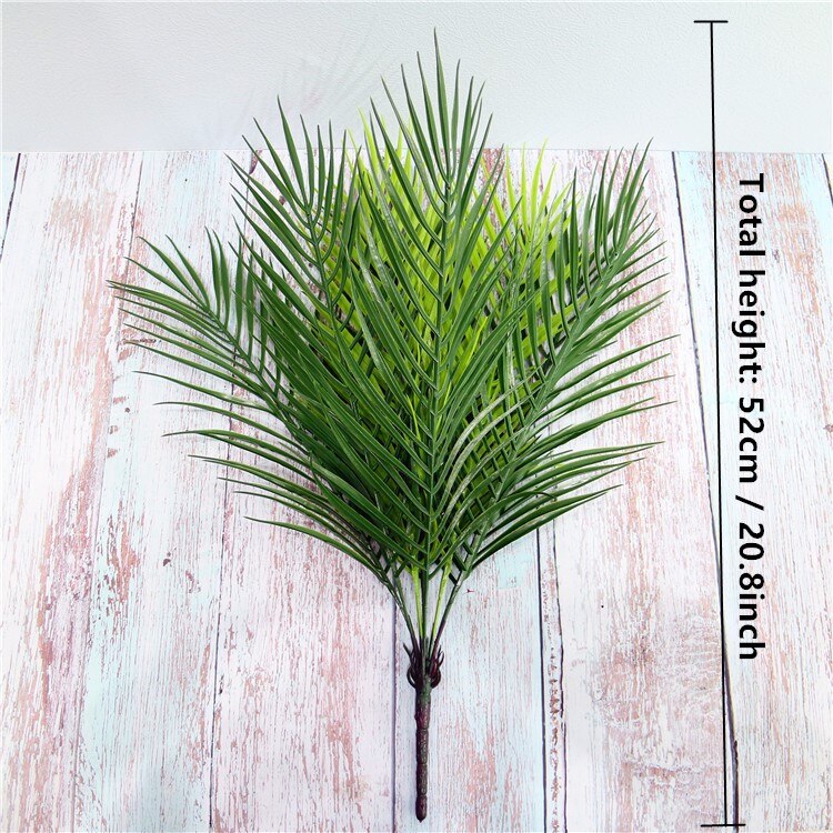 9 kopf 52cm Künstliche Palme Grün Blatt Pflanzen Kunststoff Vergossen Bonsai Blätter Garten Hause Hochzeit Tisch Ornamente Dekoration