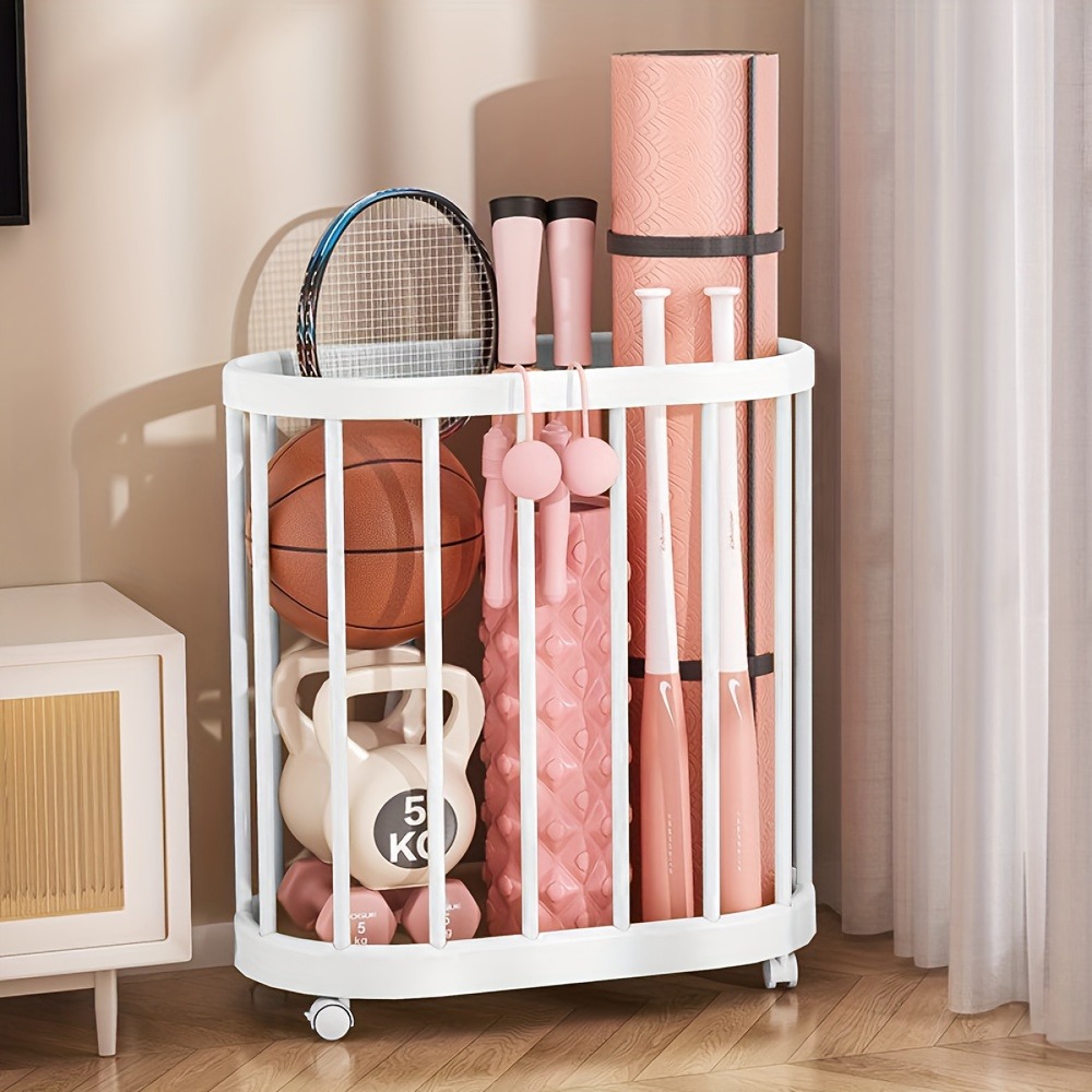 1PC Large Household Laundry Basket,Multi-functional Storage Organizer with Casters, Suitable for Yoga Mat&Racket Storage Basket