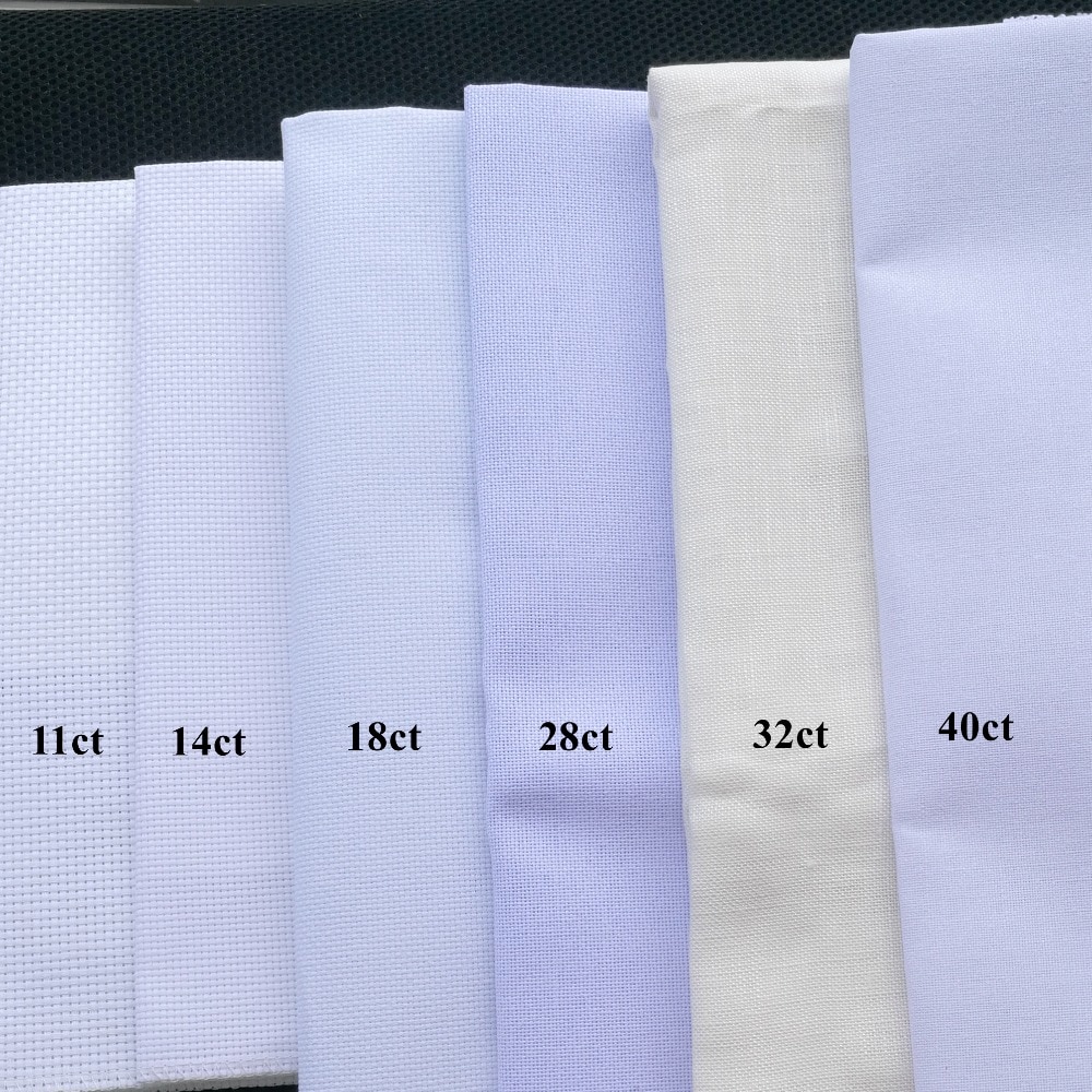 Aida cloth 14ct 18ct 28ct 40ct cross stitch fabric canvas small grid white DIY handcraft supplies stitching embroidery craft