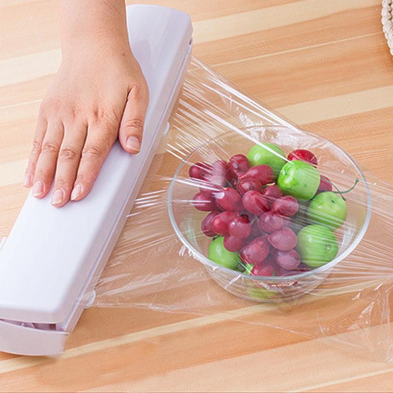Plastic Wrap Dispenser Kitchen Cling Food Wrap Cutter Dispenser Preservative Film Cutter Kitchen Accessories