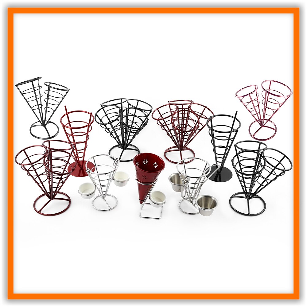 iron art restaurant taco chips rack fried chicken popcorn coffee shop tableware egg ice-cream cone shaped shelf