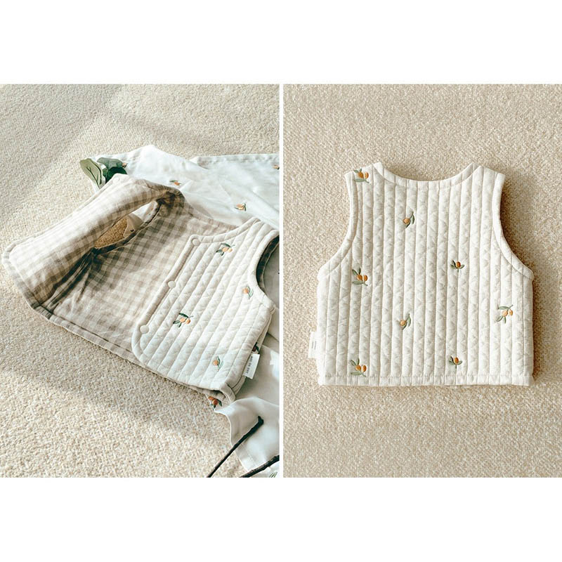 Baby Vesten Winter Herfst Dikke Katoenen Gewatteerde Geborduurde Beer Pasgeboren Vest Baby Jongens Meisjes Jas Jas Kleding 3-24M