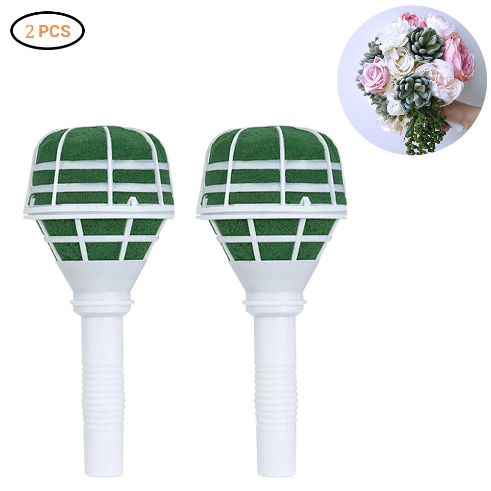 2 porte-bouquets en mousse plastique, fournitures de mariage, support de fleurs, décoration, bricolage, Base de poignée: Default Title