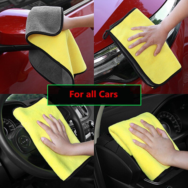 1pc mikrofiber bilvask polering af håndklæder, der beskriver bilvask tørring af håndklæde bilpleje tyk plys bilrengøringsklud auto renere