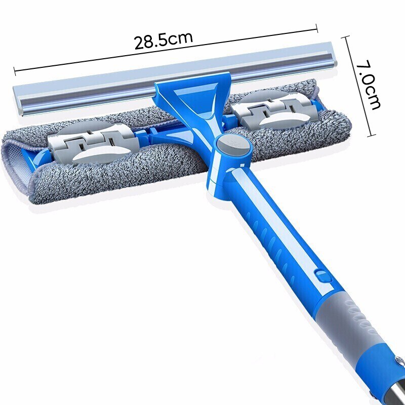 JOYBOS Glass Cleaning Artifact Telescopic Rod Household Double-Sided Window Cleaner High-Rise Window Scraper Cleaning Tool JBS70: Blue