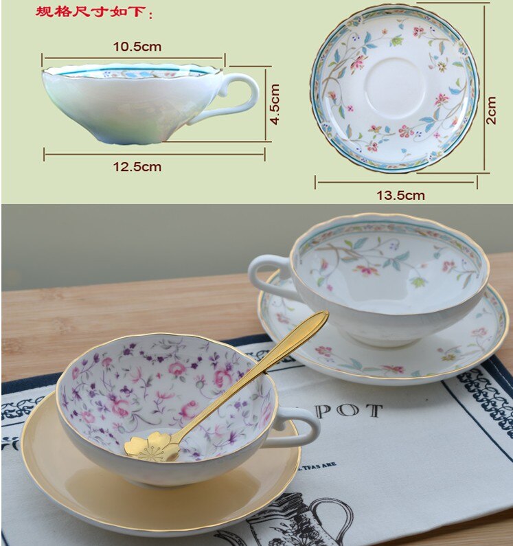 British Afternoon Tea Set Bone China Coffee Cup Set European Ceramic Coffee Cup Saucer Set Black Tea Set