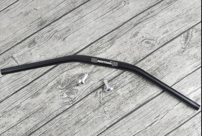 Manillar plano para motocicleta de aleación de aluminio modificado, de 680mm, de 28mm, de diámetro variable, para café: black and silver
