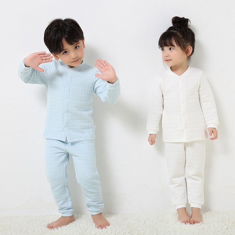 Babydragt jakkesæt spædbarn småbørn drenge varm silke bomulds-polstret tøj sæt langærmet cardigan topwear & skridt åbning bukser
