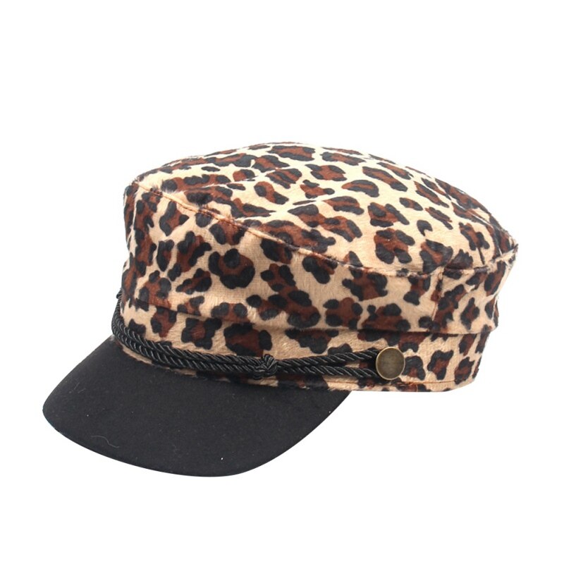Ins viseras de leopardo boina de mujer Otoño e Invierno Retro viseras planas