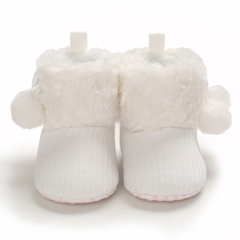 Höst vinter nyfödd baby skor flicka pojke prickiga stickat stövlar casual sneakers halkfria promenadskor med mjuk sulor