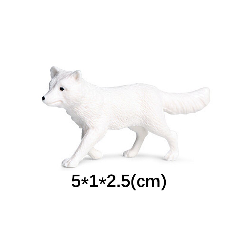 Toy Figures Model Handgemaakte Wildlife Animal Bear Poolvos Wolf Beluga Walvis Seal, Sneeuwuil Polar Regio Educatief: Arctic fox