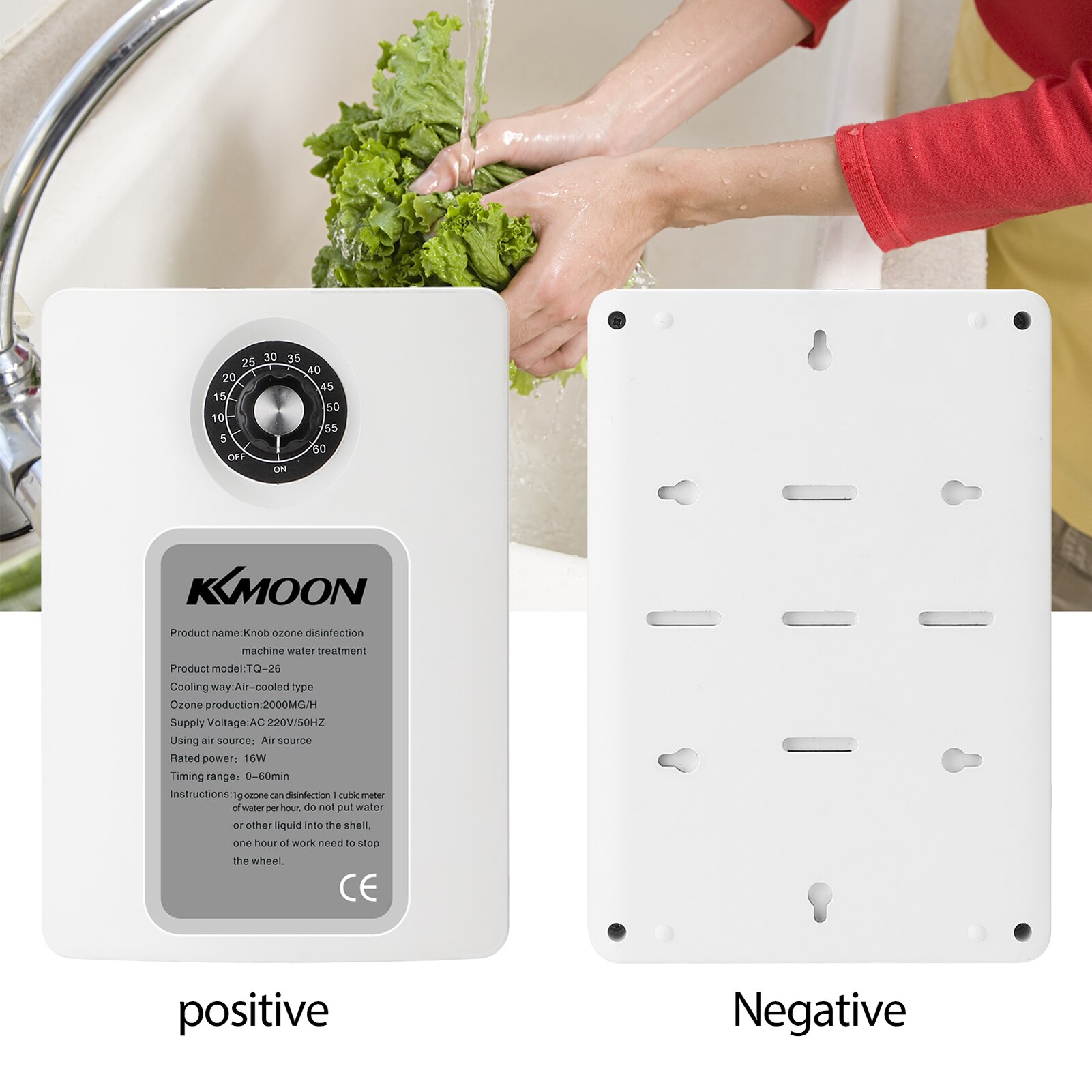 KKmoon TQ-26 Portable Active Ozone Machine Generator Purifier 2000mg/h Air Water Water Food Preparation Ozone Generators Ionizer