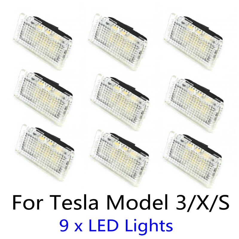 9Pcs Upgrade Led Interieur Licht Voor Tesla Model 3 Model S Model X Plug Vervanging Indoor Kofferbak Licht led Licht Accessoire