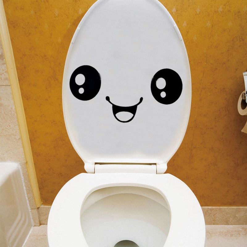 Leuke Smiley Gezicht wc stickers voor Badkamer kast decoratie Schilderen happy home decor Muur Sticker Muurschilderingen Decals