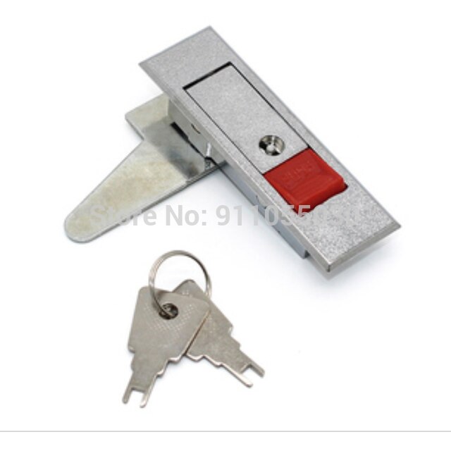 Rode Drukknop Kabinet Cam Lock Silver Drukknop Panel Lock MS603 Push To Open Elektrische Kast Push Lock MS720 1 Pc: Red button with key