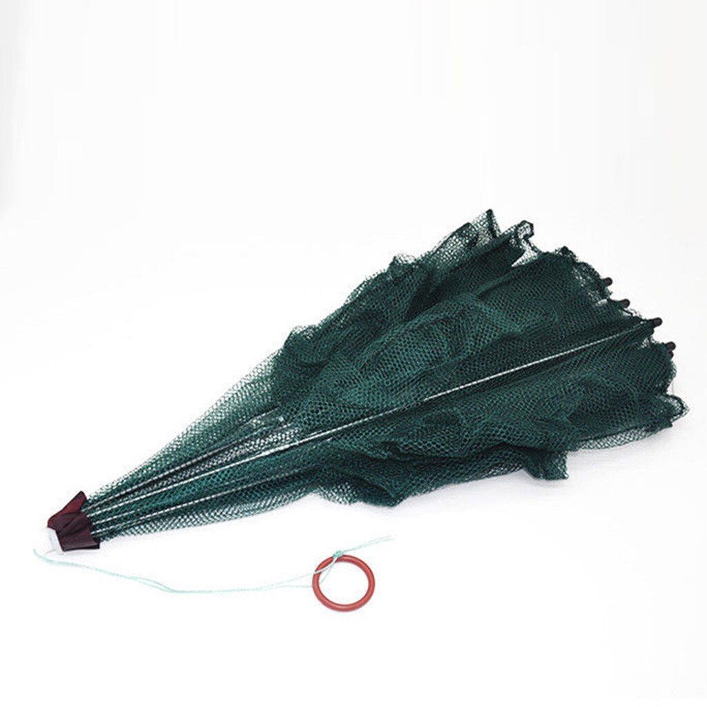 Filet de pêche paresseux 6 trous plié hexagone filet de pêche écrevisse attrape filet pêche crevettes piège méné crabe appâts fonte maille piège