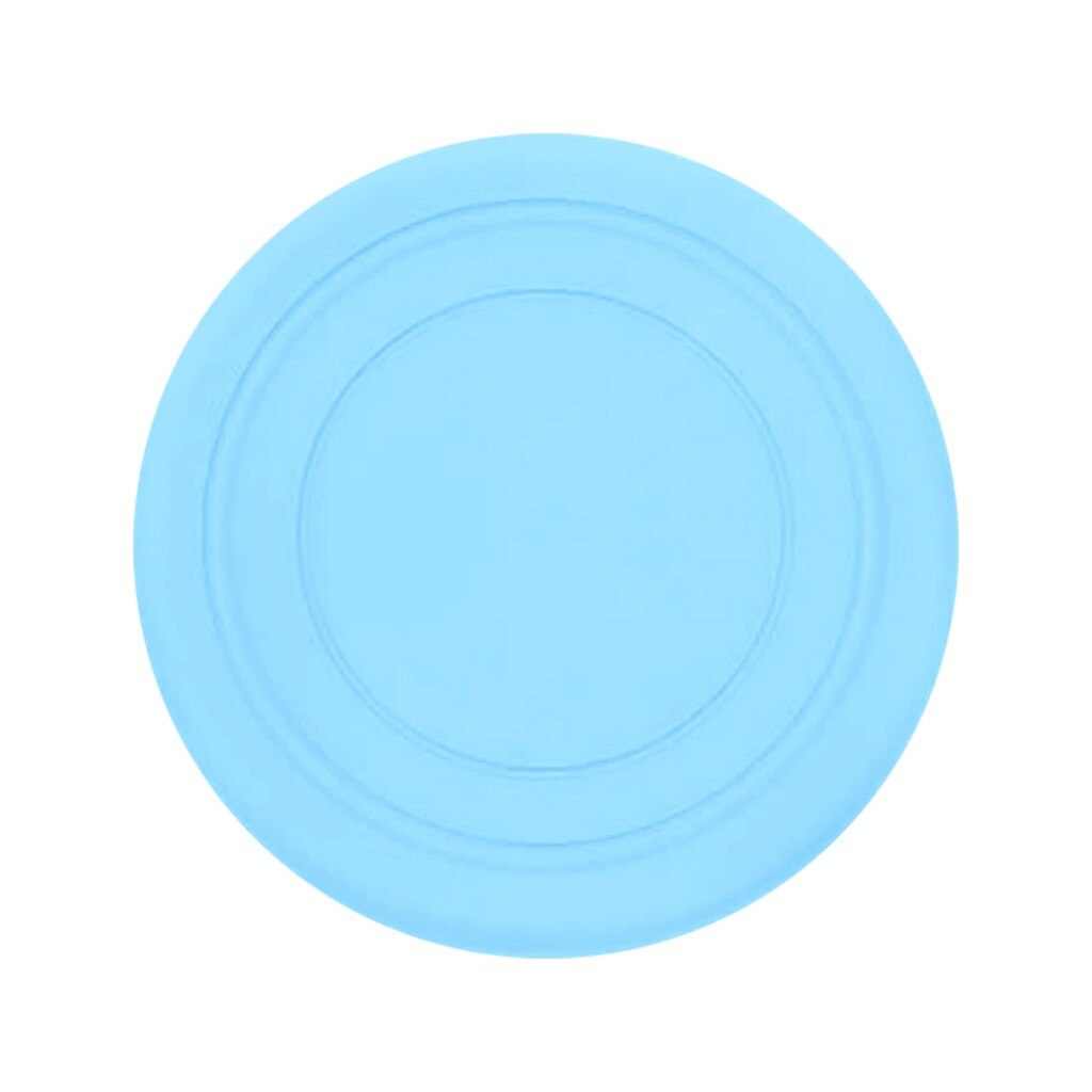X4#Dog Flying Disc Soft Flexible Rubber Fun Floating Foldable Flyer Disc Dog Flying Saucer Toy For Interactive Trianing Dog Toys: Blue