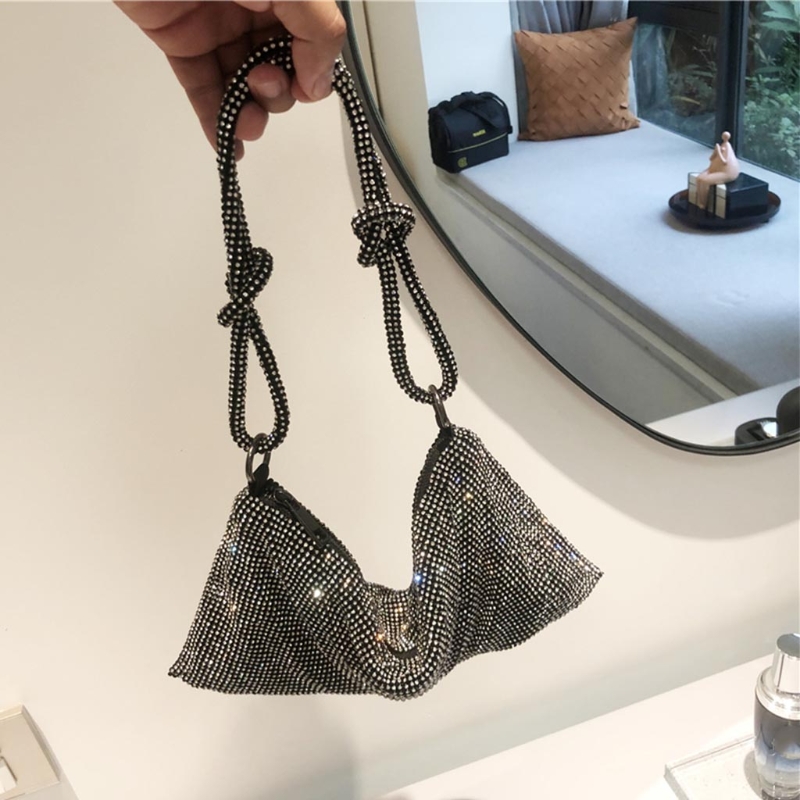 Shining Rhinestone Clutch Portemonnees Keten Riem Schoudertas Hobo Tassen Chic Alexander Onderarm Zak Top Rits