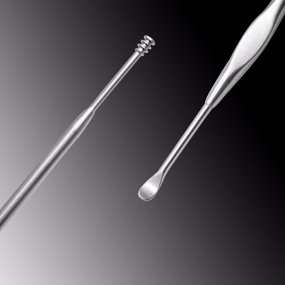 1/2/3Pc Double-Ended Rvs Spiraal Oor Pick Lepel Oor Wax Verwijderen Cleaner Oor tool Multifunctionele Draagbare