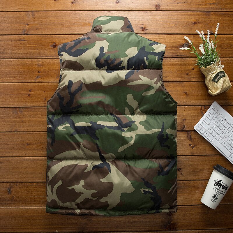 Casual mænd vinter camouflage ærmeløse jakker mandlige par vest mænds veste varmt outwear forår efterår vest