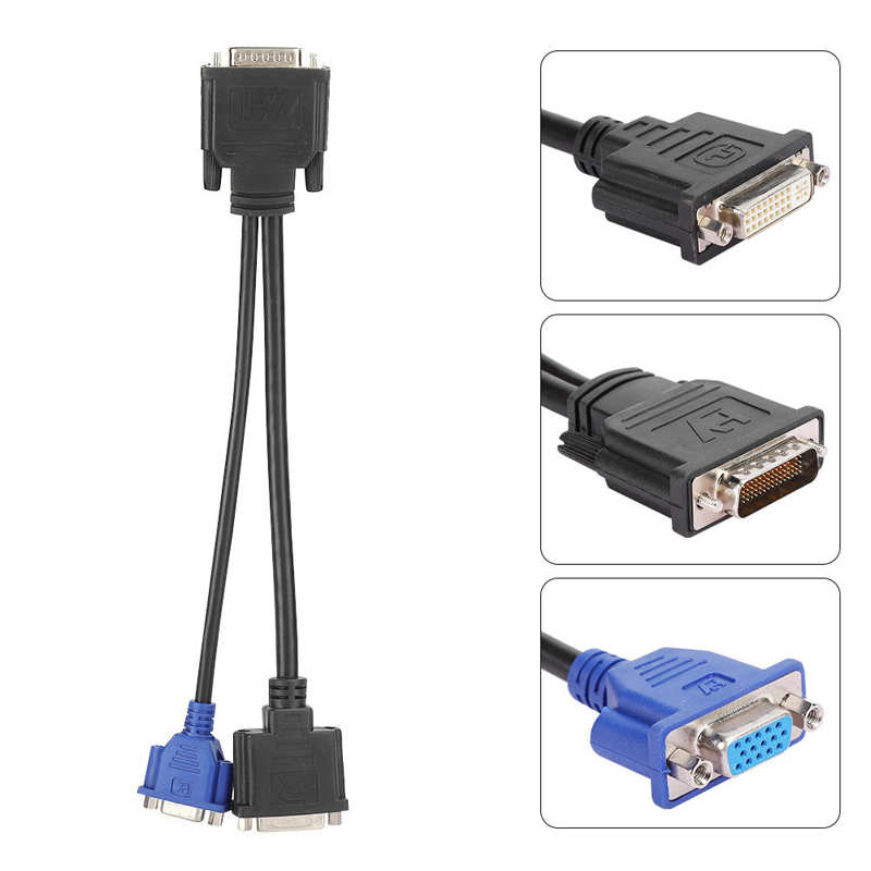 VGA DVI Cable Short Cable Computer Monitor Cable Female Extension Adapter Cable for Computer Monitor