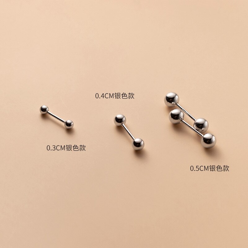 La Monada Round Ball orecchini a bottone da donna argento 925 piccoli orecchini in argento Sterling 925 orecchini da donna minimalisti in argento 925