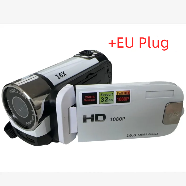 Mini Children's Digital Camera 270 Degree Rotation Screen HD 2MP Kids Birthday Christmas Portable Photo Video Camcorder: black / Bundle3
