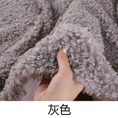 Soft and large-grained sheep curly wool thickened looped wool and lamb wool garment handmade Faux plush fabric for clothes: D