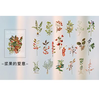 40 sztuk/partia klasyczny roślin grzyb motyl zwierzę domowe naklejki papierowe dekoracje DIY dla rękodzieło ablum Dziennik kawaii etykiety naklejki: 04