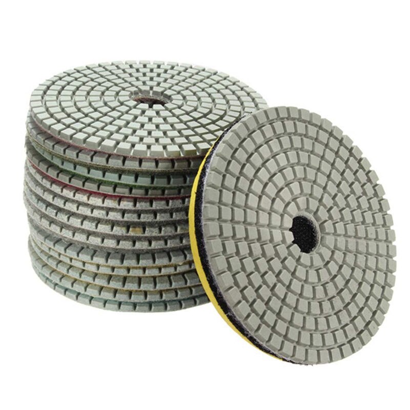 15 Stks/set 4 Inch 30-6000 Grit Diamant Polijsten Pads Met Backer Pad Rep Sticks Steen Nat Droog Graniet beton Marmer Gereedschap