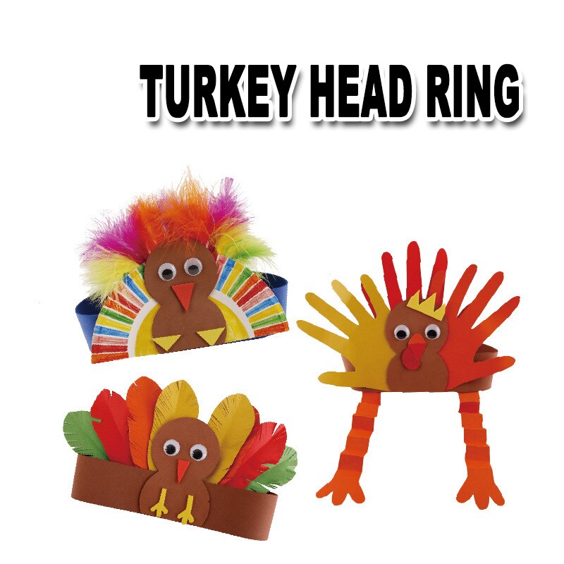 kindergarten lots arts crafts diy toys Turkey head ring crafts kids educational for children's toys girl/boy