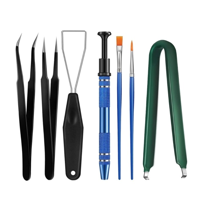 Electronic Component Grabber IC Chip Metal Grabber Claw Pickup Holder 4 Claw Electronic Catcher for Kailh Gateron Cherry: 7 piece set