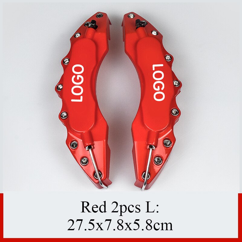 2 Stuks S/M/L Size 3D Abs Auto Remklauw Cover Remschijf Shell Voor Verna Celesta elantra Mistra Sonata Ix25 Ix25 Tucson Santafe: Red 2Pcs L