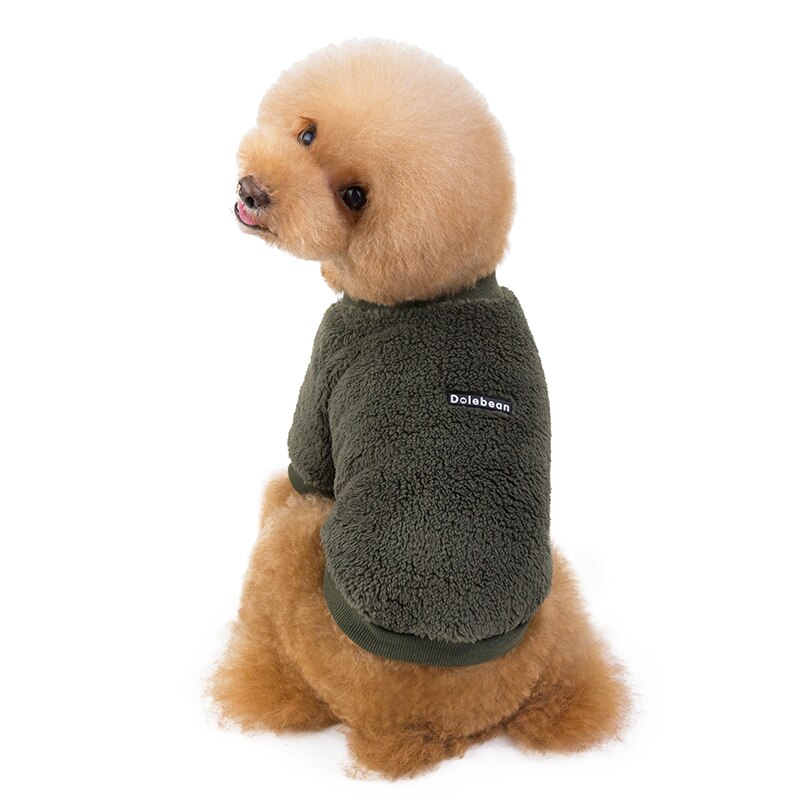 Syksy talvi lemmikki lämpimät koiranvaatteet pienelle koiralle yksinkertainen takki pehmo matala kaulus villakoira chihuahua keskikokoiset pentutarvikkeet