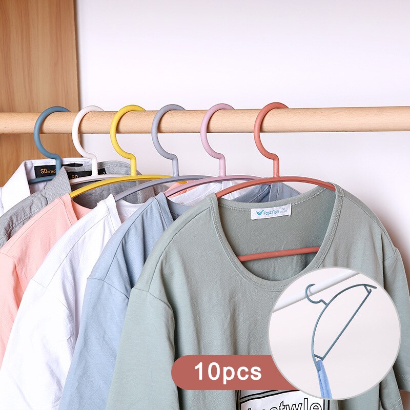 10 Stks/set Plastic Volwassen Hanger Antislip Kleding Broek Trui Jas Droogrek Balkon Outdoor Droogrek Closet Organizer