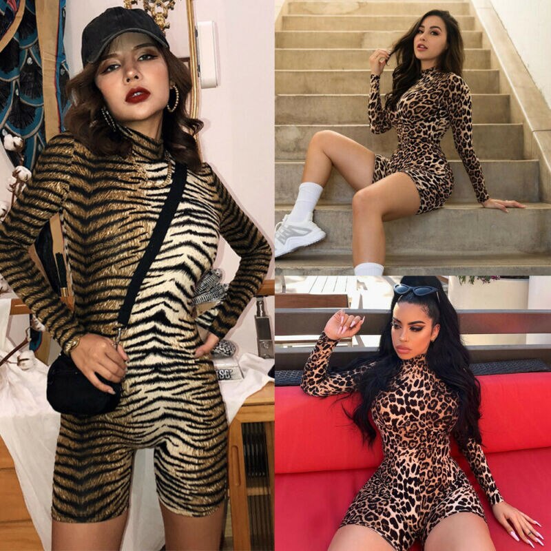 Mono de verano con estampado de tigre y leopardo para mujer, ropa de , mono, Pantalones