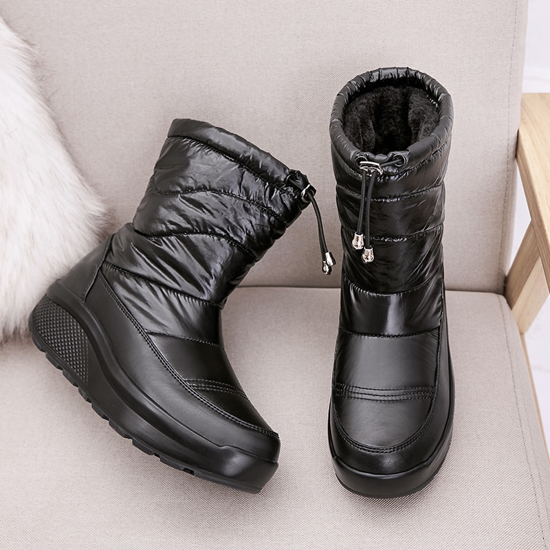 Minika women's fitness boots platform winter shoes Big Size 42 Girls non-slip waterproof snow boots for women botas mujer