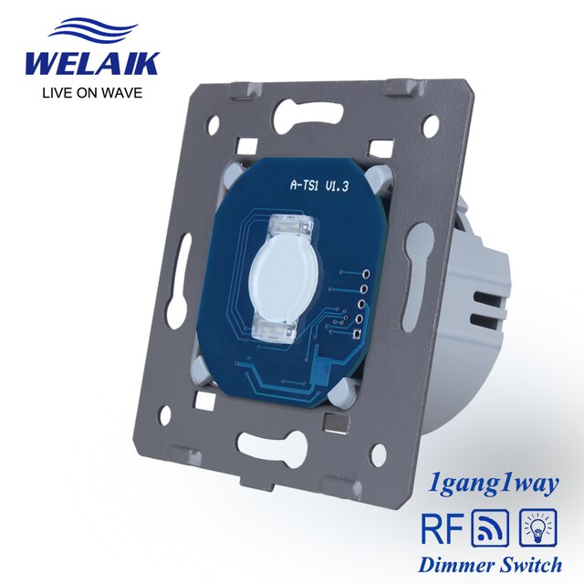 WELAIK-regulador de intensidad de Control remoto estándar europeo, Interruptor táctil de pared, FireWire único, módulo de 1 entrada y 1 vía, 220V, A913TG: Default Title