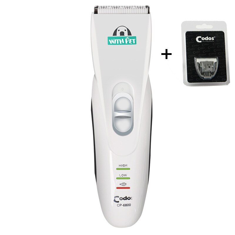 Codos CP-6800 Professionele Hond Haar Trimmer Oplaadbare Pet Grooming Clipper Kat Dieren Scheerapparaat Haar Remover 110-240V: 6800 add 1 blade