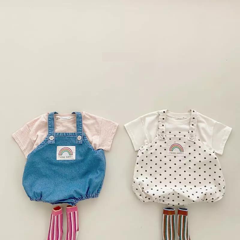 2022 sommer Neue Baby Junge Ärmellose Denim Karosserie Kleinkind Mädchen Nette Punkt Overall Baby Kleinkind Regenbogen Drucken Gesamt Kleidung