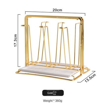 Vatten dränering kopphållare hushåll vatten kopp rack vardagsrum kök arrangör och förvaringsglas torkställ: Guldfärg