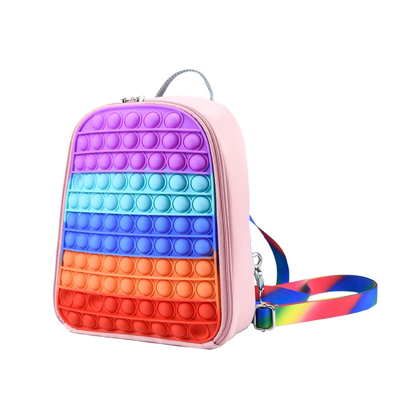 Fidget zaino antistress giocattoli per bambini antistress spremere borsa di stoccaggio bambini morbido Squishy Push Bubble pop