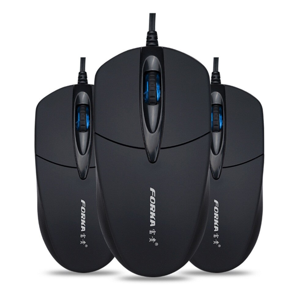 Office Mouse Gaming Mouse 3 Button 1200 DPI USB Wired Mute Optical Compatible PC Notebook Computer Level 3 Resolution