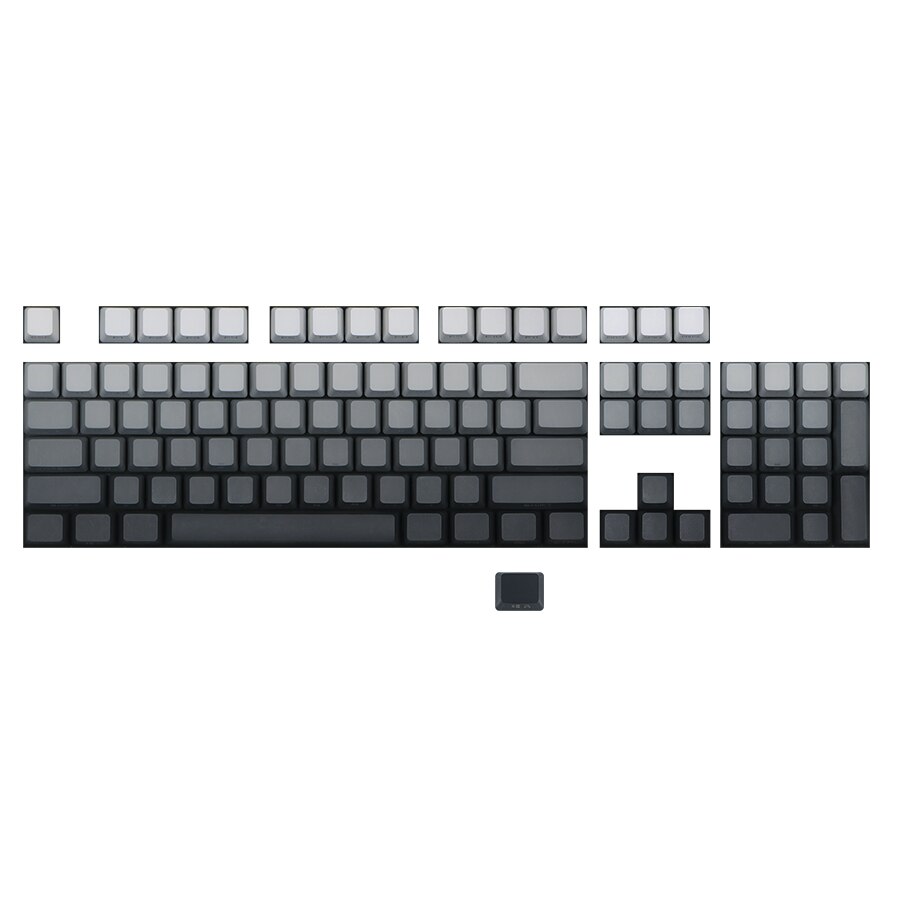 Mechanical Keyboard Keycaps White to Black Gradient PBT OEM Profile Backlit Transparent 68 87 104 Key GK61 Varmilo: Side Print 104 Keys