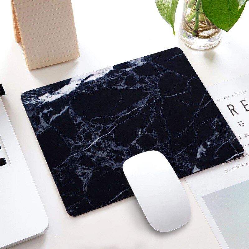Marble Office Desk Mat School Supplies Office Tools Desktop Square Mousepad Rubber Gaming Small Mouse Pad Computer 22X18CM: NO.26